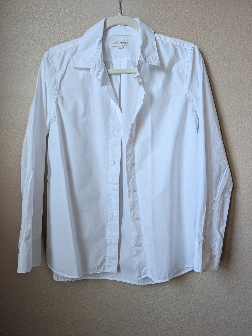 Banana Republic White 100% Cotton Button Down Shirt Size S Classic - Picture 3 of 10
